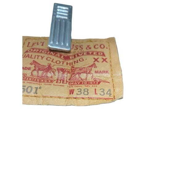 Levis 501 Original Fit Black Jeans W38 L34 Button Fly Mens Denim Pants 38/34 - Picture 4 of 5